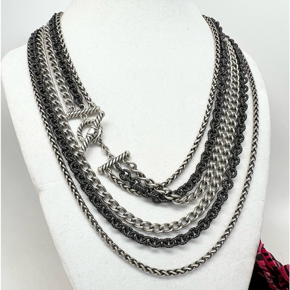David Yurman Jewelry - David Yurman 36.5” Long Three (3) Chain Necklace Toggle Closure .925